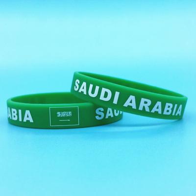 2pcs Saudi Arabia Flag Wristband Motivational Men Women Sports Wrist Band Friendship Silicone Bracelet Bangle Gifts Accessories
