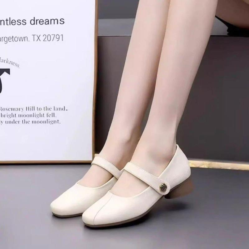Retro Mary Jane Shoes Women's Autumn New Models with Skirts Gentle Small Leather Shoes Commuter Shoes