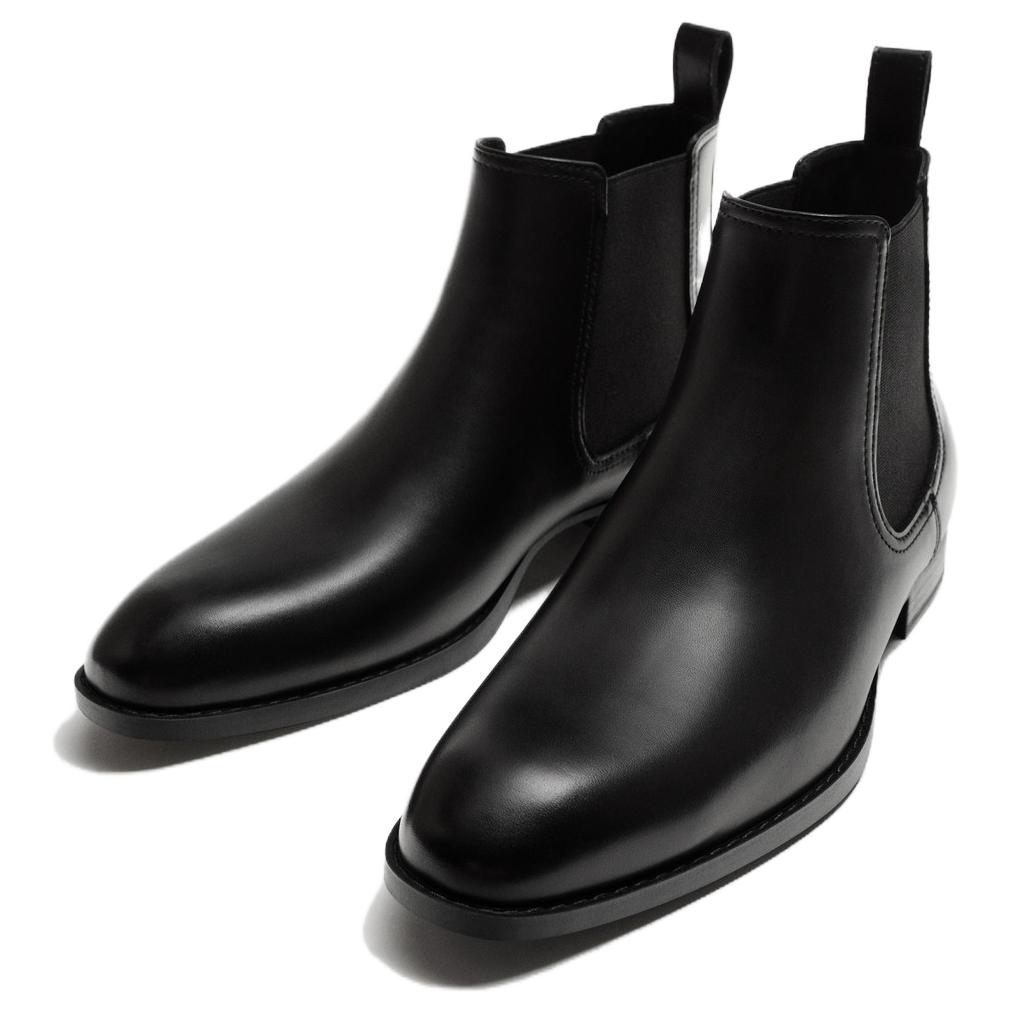 ZARA Versatile Trendy Low-Top Pointed Casual Short Chelsea Boots Men boots Black 12001422800
