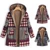 Jacket series casual printing cotton and linen printing plush inner hooded zipper women's clothing new
