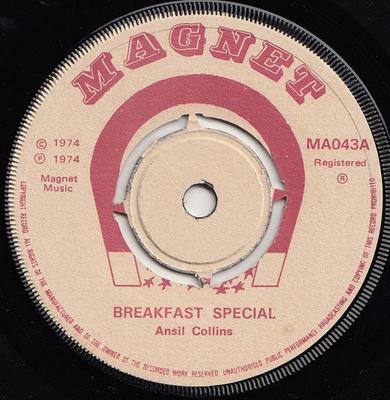 7inch Record ANSEL COLLINS  PHIL PRATT  Breakfast Special  My Heart Is An  MA043 Magnet 1974 UK Reggae Ska  Dub Used