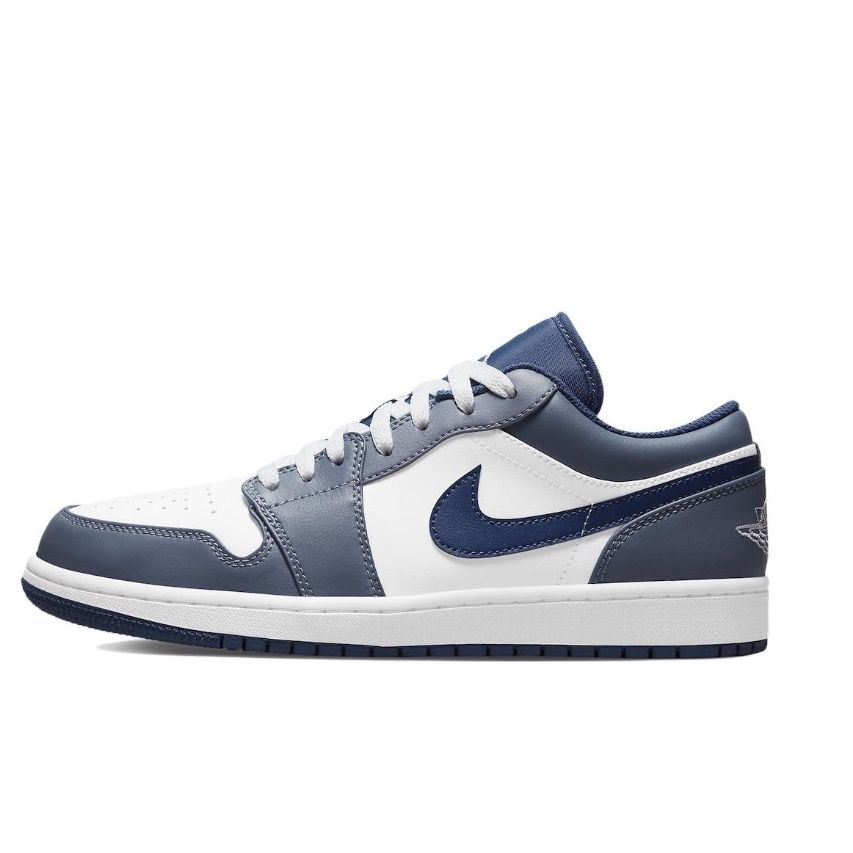 Jordan Air Jordan 1 Wave Blue Navigator Slip Resistant Abrasion Resistant Slip Resistant Abrasion Resistant Low Top 553558-414(team246-)