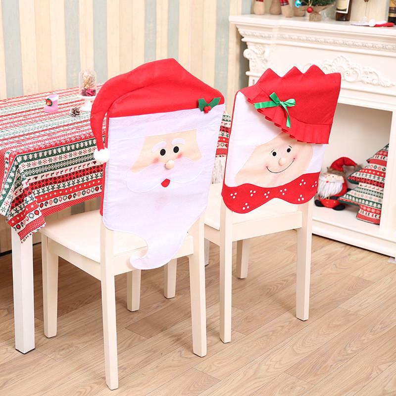Festive Christmas Chair Covers For Holiday Table Decorations Soft Non-woven Fabric