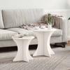 Coffee Table Set 2 pcs White Solid Pine Wood