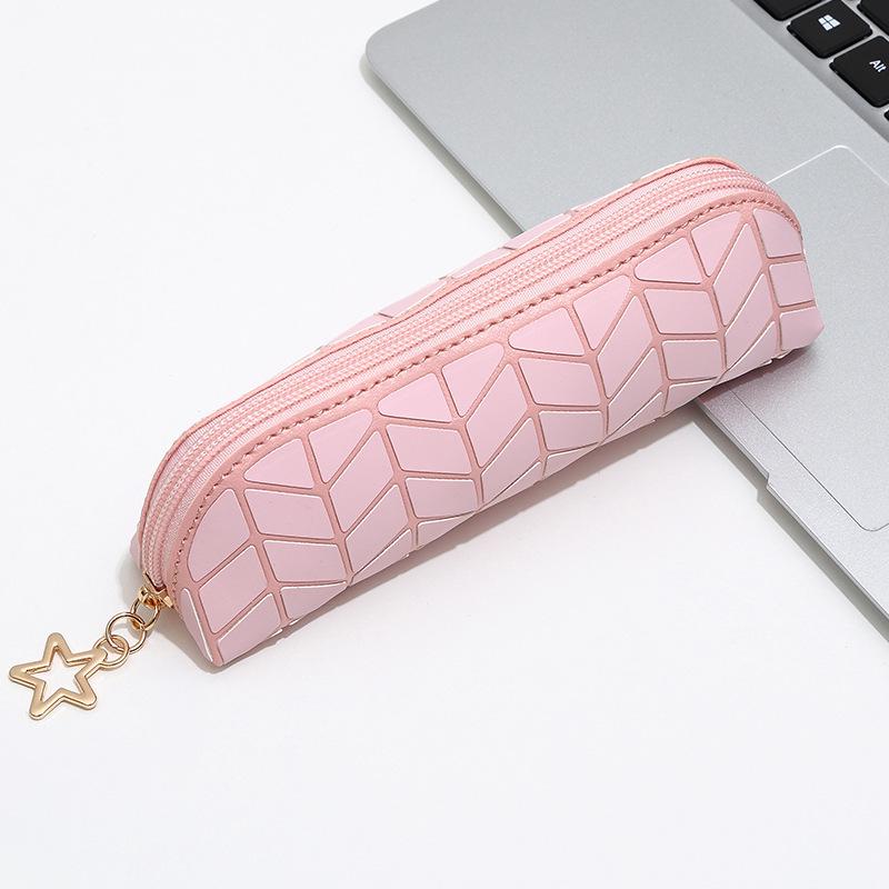 Colorful Crocodile Pattern PU Leather Pencil Case - Soft, Large Capacity, Zippered Storage Bag for Students
