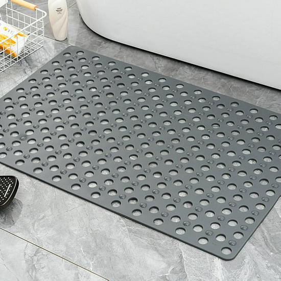 Absorbent Non-Slip Bathroom Mat with Suction Cups and Large Drainage Holes
