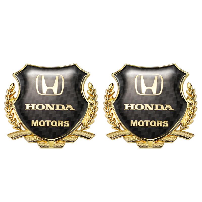 APK1 2Pcs Car Metal Eagle Badge Stickers Decorative Accessories For Honda Civic FIT Accord Prelude CRV 5th City CRZ CRX Jazz HRV