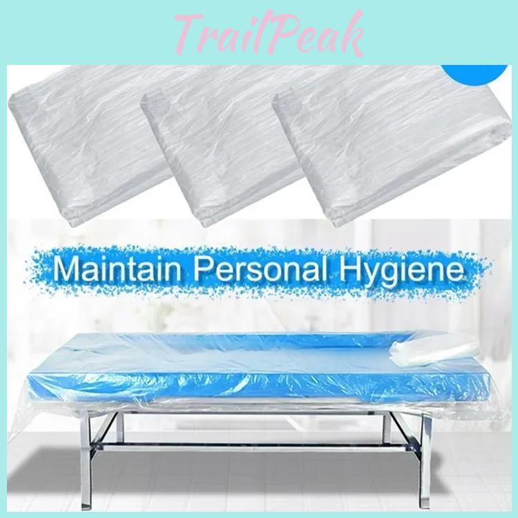 Plastic Disposable Couch Cover 100pcs Bedspread Spa Massage Treatment Table Sheets Transparent Beauty Bed Waterproof Film