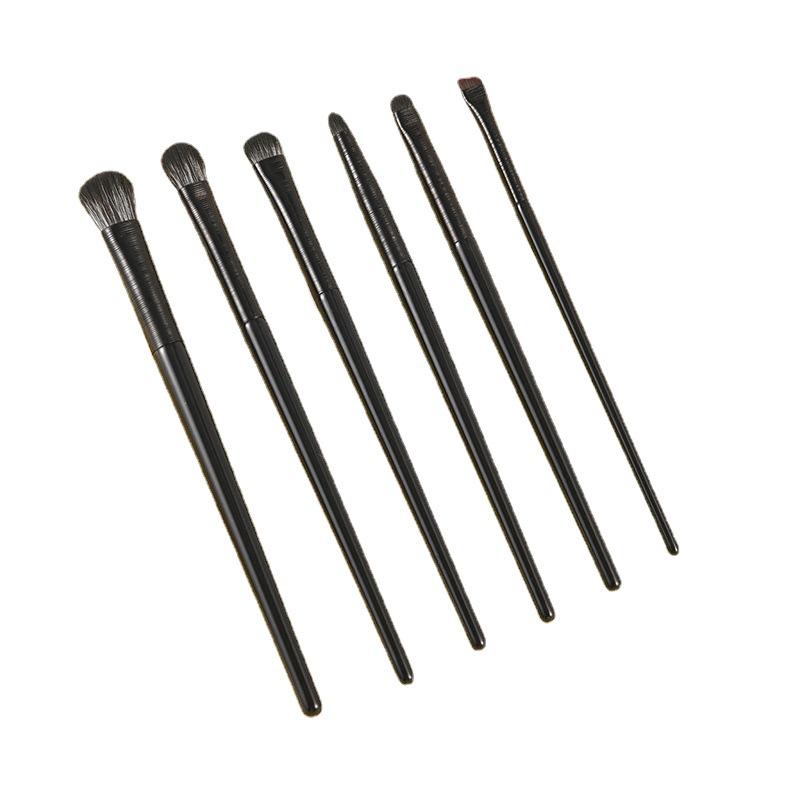 6-Piece Soft Hair Eye Makeup Brush Set: Eyeshadow, Under-Eye, Eyeliner, Detail
