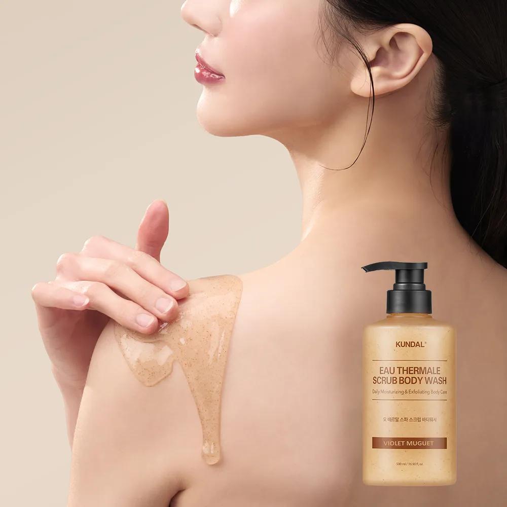 KUNDAL Eau Thermale Scrub Body Wash 500ml (3 Options) Leather Iris