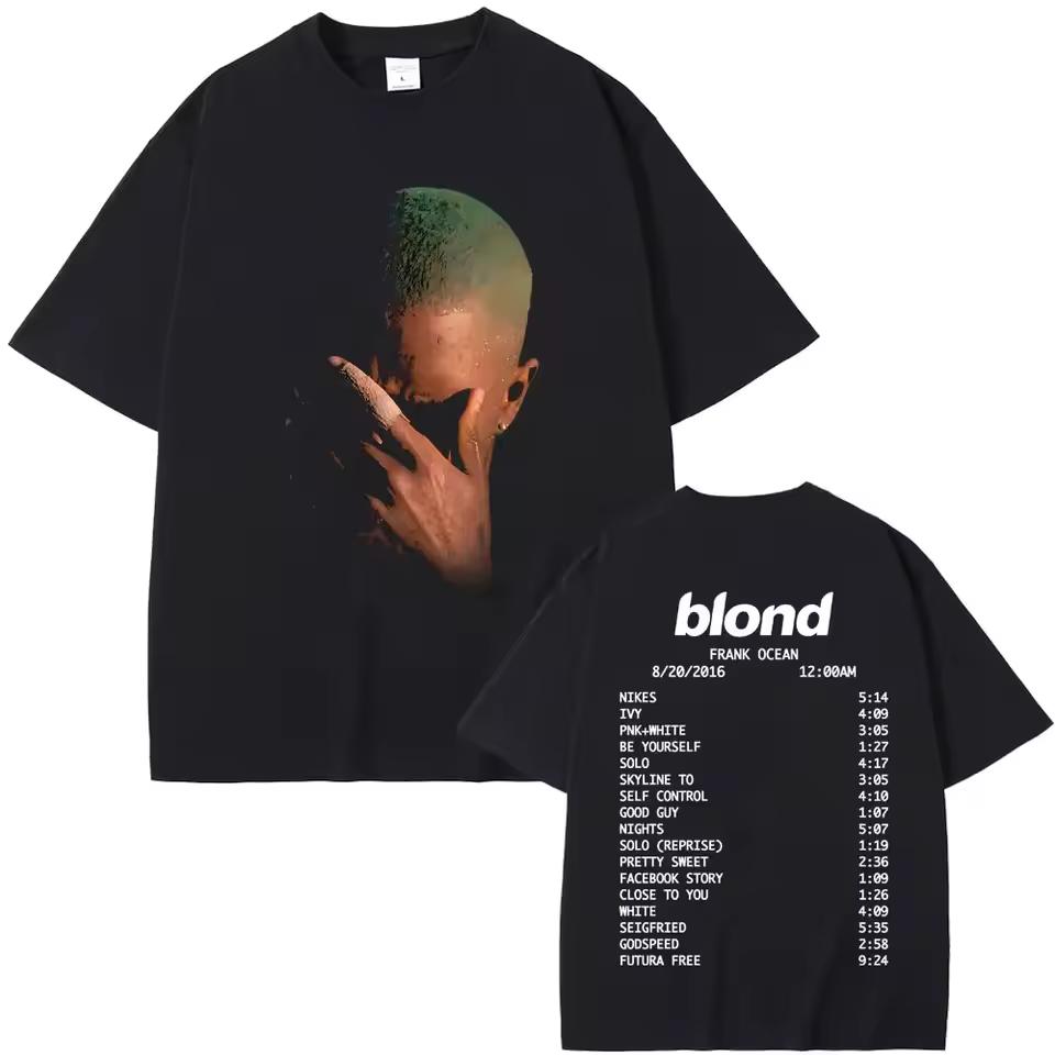 Rapper Frank Fashion Vintage Graphic T-shirts Men Women Ocean Hip Hop Trend T Shirts Blond T-shirt Man Tshirt