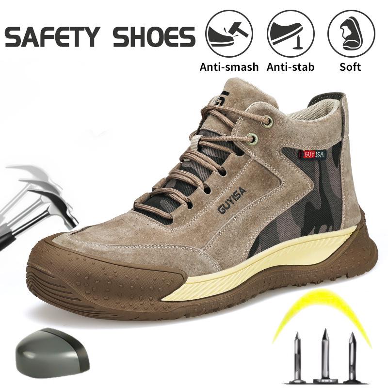 High-top Fashionable Safety Work Shoes - Anti-Smash, Anti-Puncture, Ankle Protection, Comfortable Design