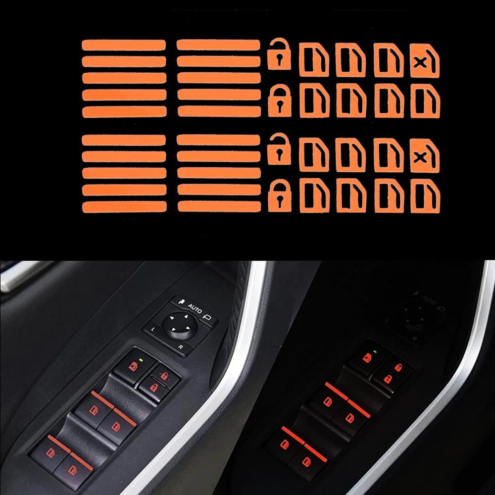Glow In Dark Car Window Switch Stickers Fluorescent Function Button Decals for Power Window Control Night Driving Upgrade