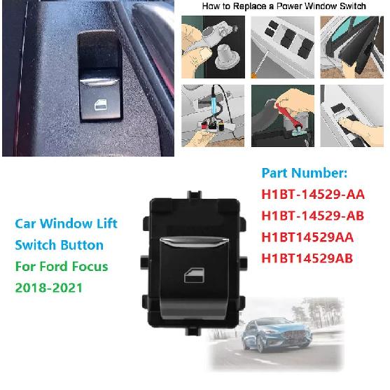Car Window Lift Switch Regulator Control Button H1BT-14529-AA H1BT14529AB For Ford Focus 2018-2021 H1BT14529AA