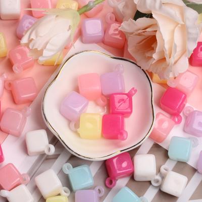 Square For Handmade DIY For Bracelet Earring Making Jewelry Accessories Jelly Color Loose Beads Material Fashion 20pcs 14*25.6mm Acrylic