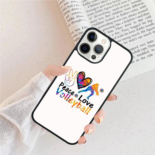 Ich LIEBE Volleyball spielen Handyhülle Cover Für iPhone 17 Air 16 15 14 Plus apple 16 11 12 13 Pro Ma coque