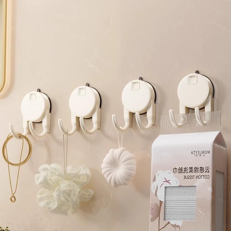 Multi-function Suction Cup Tissue Holder: Double Hooks for Kitchen & Bathroom