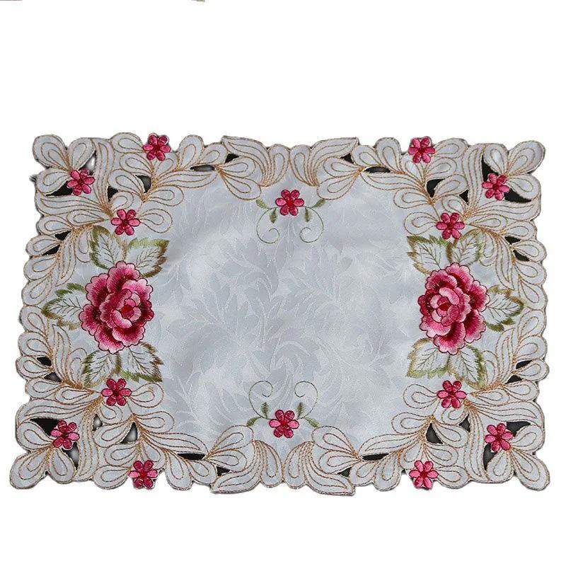 Modern Lace Embroidery Table Place Mat Cloth Placemat Cup Mug Tea Coffee Coaster Dining Doily Drink Glass Pad Christmas Kitchen