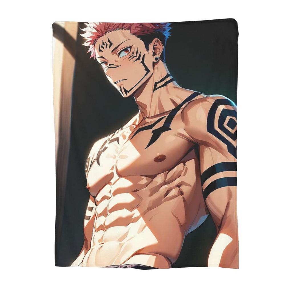 Sukuna Ryomen - Jujutsu Kaisen Blankets Soft Warm Flannel Throw Blanket Bedding for Bed Living Room Picnic Travel Home Sofa