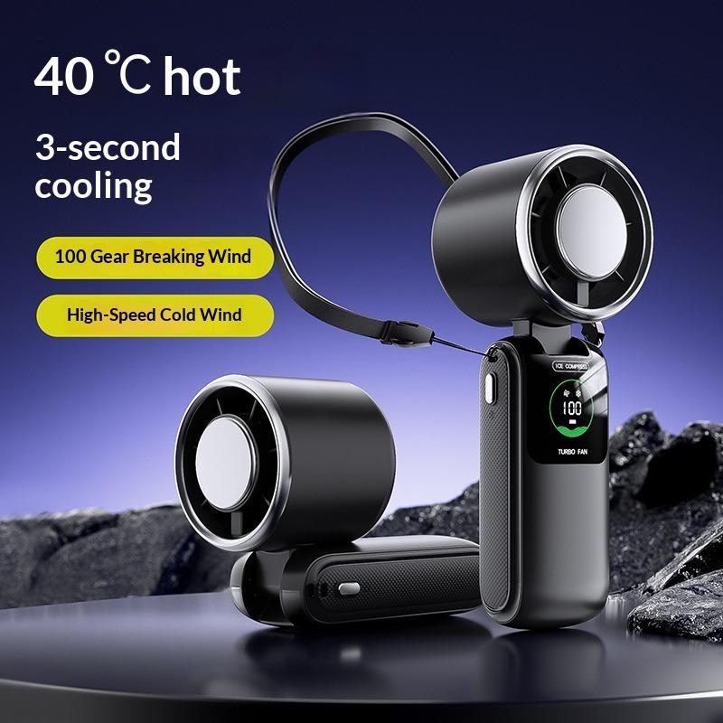 Semiconductor Cooling High Speed Handheld Fan Usb Mini Portable Charging Folding Violent Small Fan