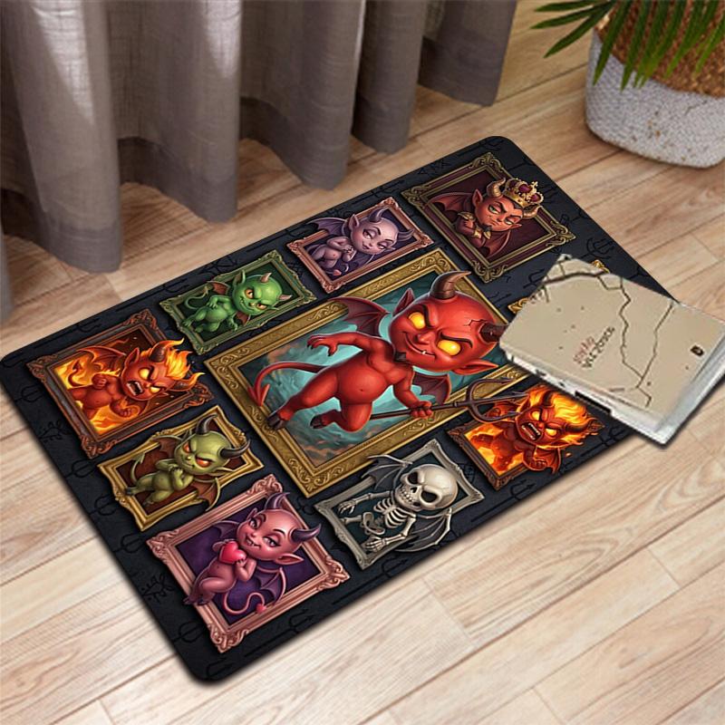 Devil Art Gallery Pattern Rug Floor Mat for Living Room or Bedroom Soft and Comfortable Carpet a Gift for Birthday and Holiday.