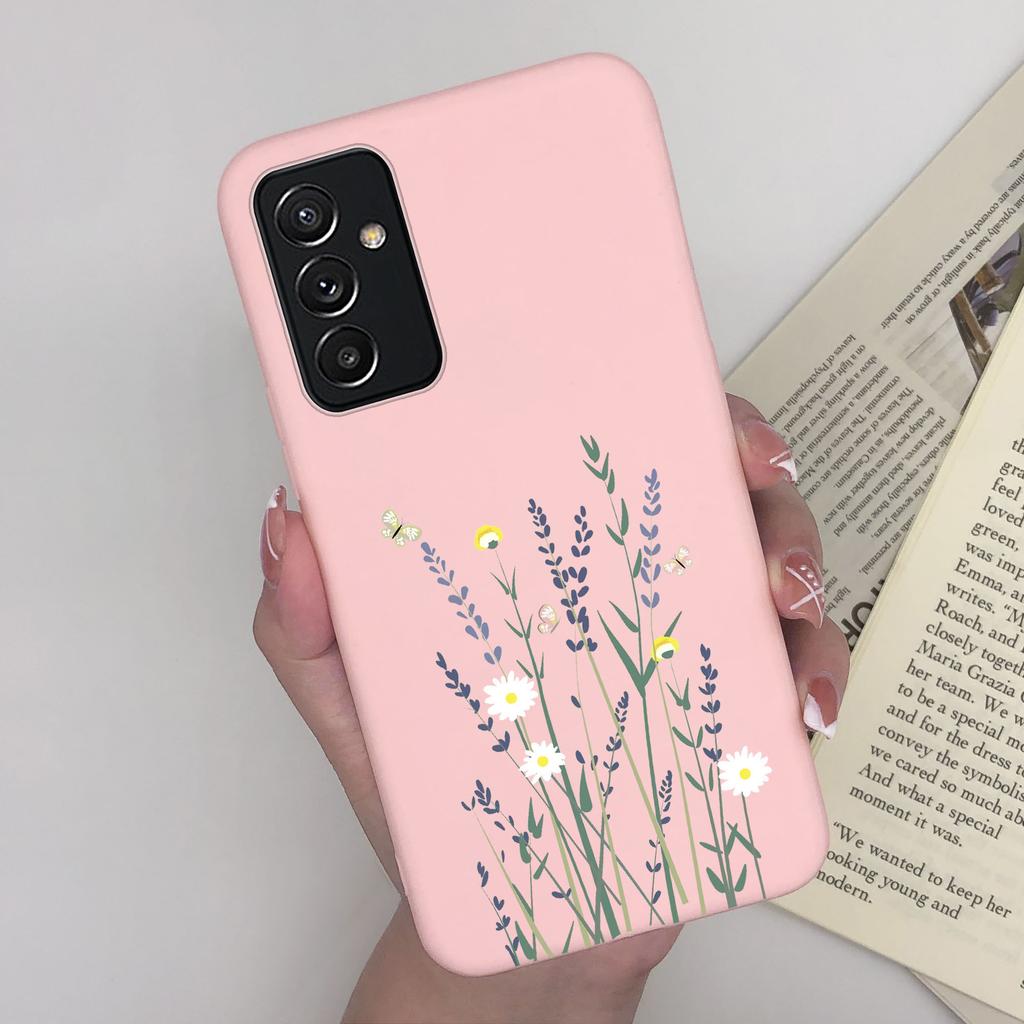 For Samsung A82 Phone Case Butterfly Lavender Matte Cover For Samsung Galaxy A82 A 82 Funda Soft Silicone Shockproof Bumper Capa
