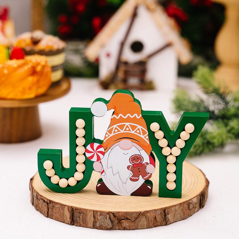 

Christmas Adorable Wooden Gingerbread Men Letter Decor In Joyful Style Farmhouse Gnome Wooden Figure