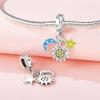 Genuine Copper Noctilucent Star Moon Star Beads Charm Pendant Fit Original Bracelet Bangle Women Diy Fine Jewelry