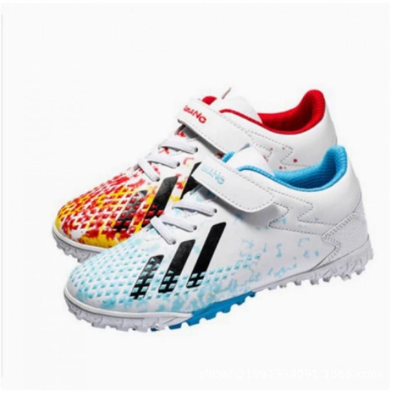 Youth Soccer Cleats Kids Boys Girls Low-Cut TF Rubber Sole Non-Slip Training Shoes With Hook-and-Loop
