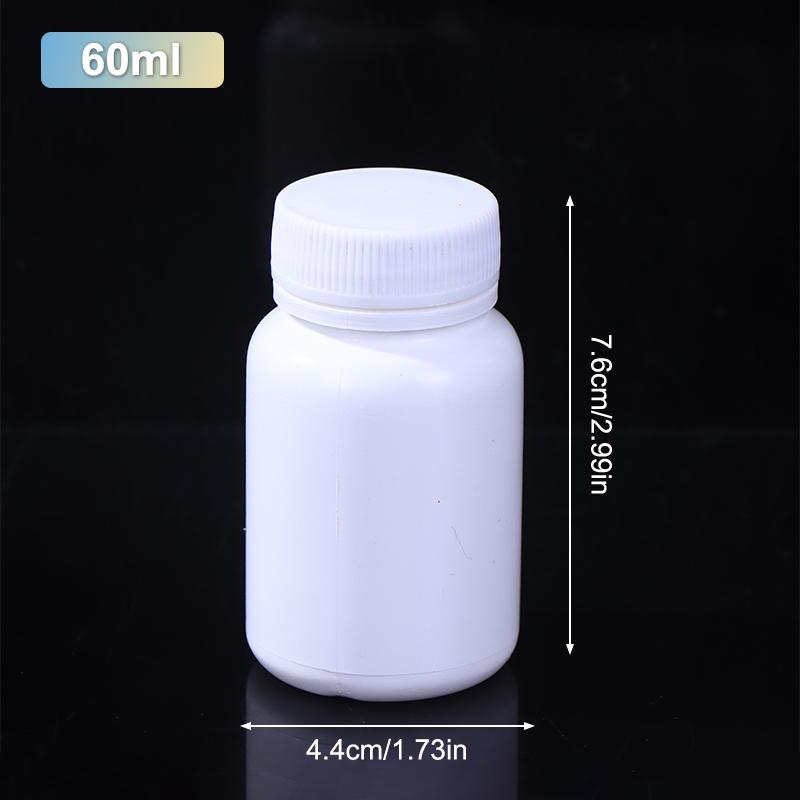 15-180ml Plastová Láhev Bílá Lékovka se Šroubovacím Víčkem Potravinářský PE Úložný Balicí Kontejner Krabička na Pilulky Pouzdro Držák