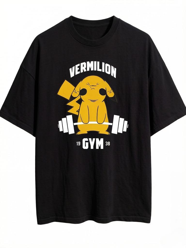 Pokémon Related Products Tshirts Gymnasium Sports and Fitness Unisexs and Womens Pure Cotton Shortsleeved Casual Clothing