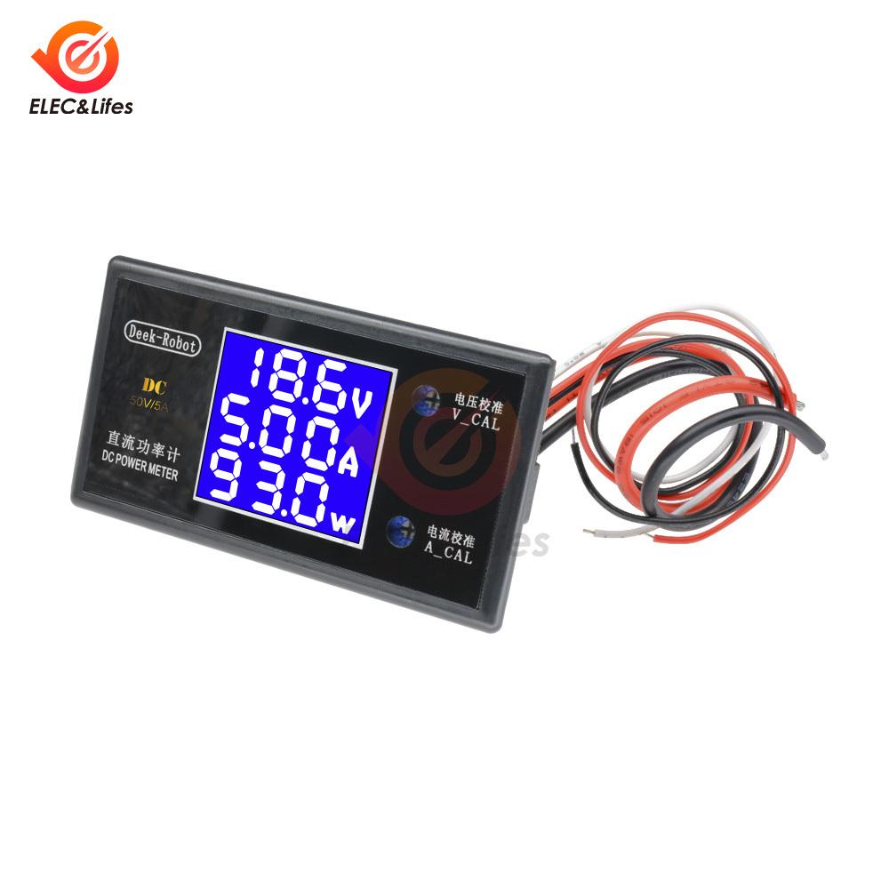DC 0-50V 0-100V 0-500V 5A 10A LCD Digital Voltmeter Ammeter Wattmeter Current Energy Meter Detector Tester for Electrician Tool