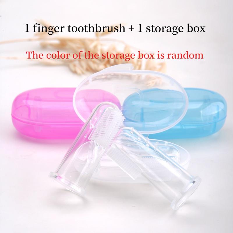1PACK baby toothbrush baby finger toothbrush tongue coating cleaning toothbrush silicone soft bristle baby tooth brush finger cover toothbrush box