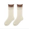 Female Spring and Autumn Double Mouth Roll Edge Long Tube Stack Socks