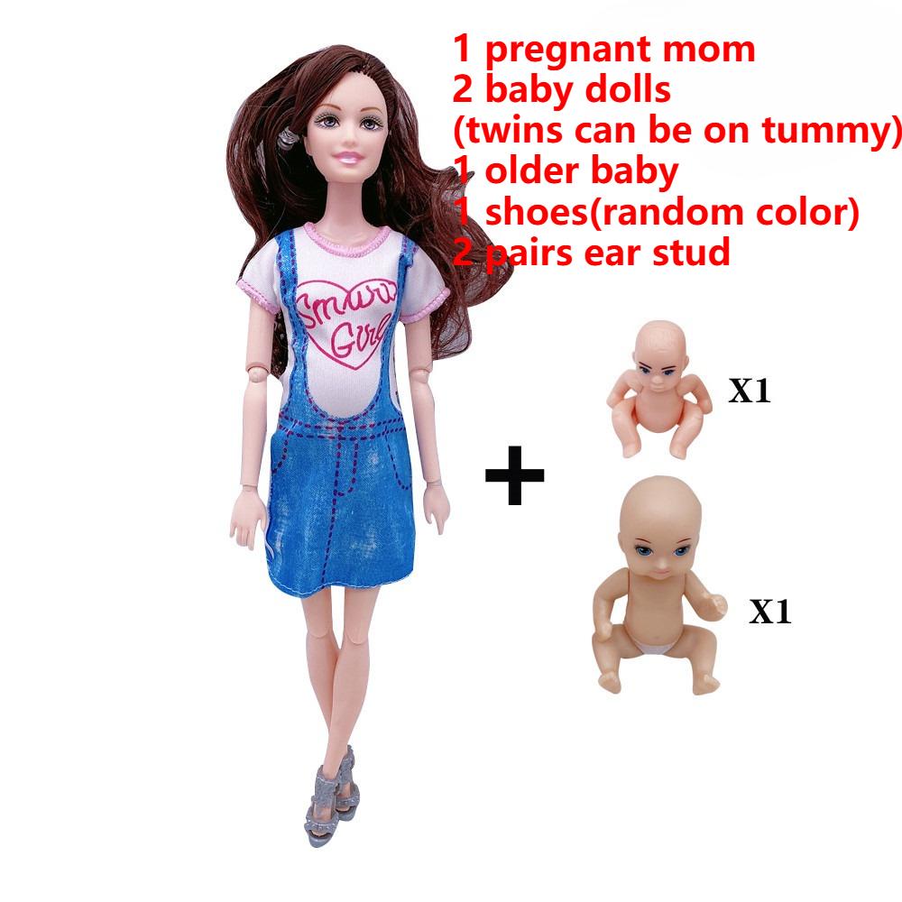 Schwangere Puppen Mit Modepuppenkleidung Kleider Schuhe Säugling In Mamas Bauch Puppenzubehör Für Mädchen Jungen Geburtstagsgeschenk