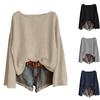 Women Long Sleeve Linen Blend Top Casual Loose Fit Pullover Lightweight Breathable Blouse for Everyday Wear