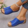 New Wedge Heel Slippers, Thick-soled, Cool and Simple Plus-size Women's Shoes