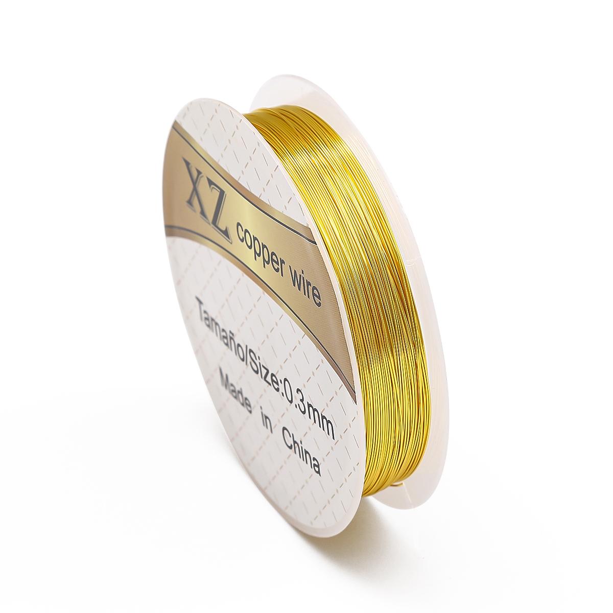 

Медная проволока мульти размера 0,2-0,8 мм, бисерная проволока для изготовления ювелирных изделий своими руками, нить 0.3mm 14.5meter золотисто-желтый