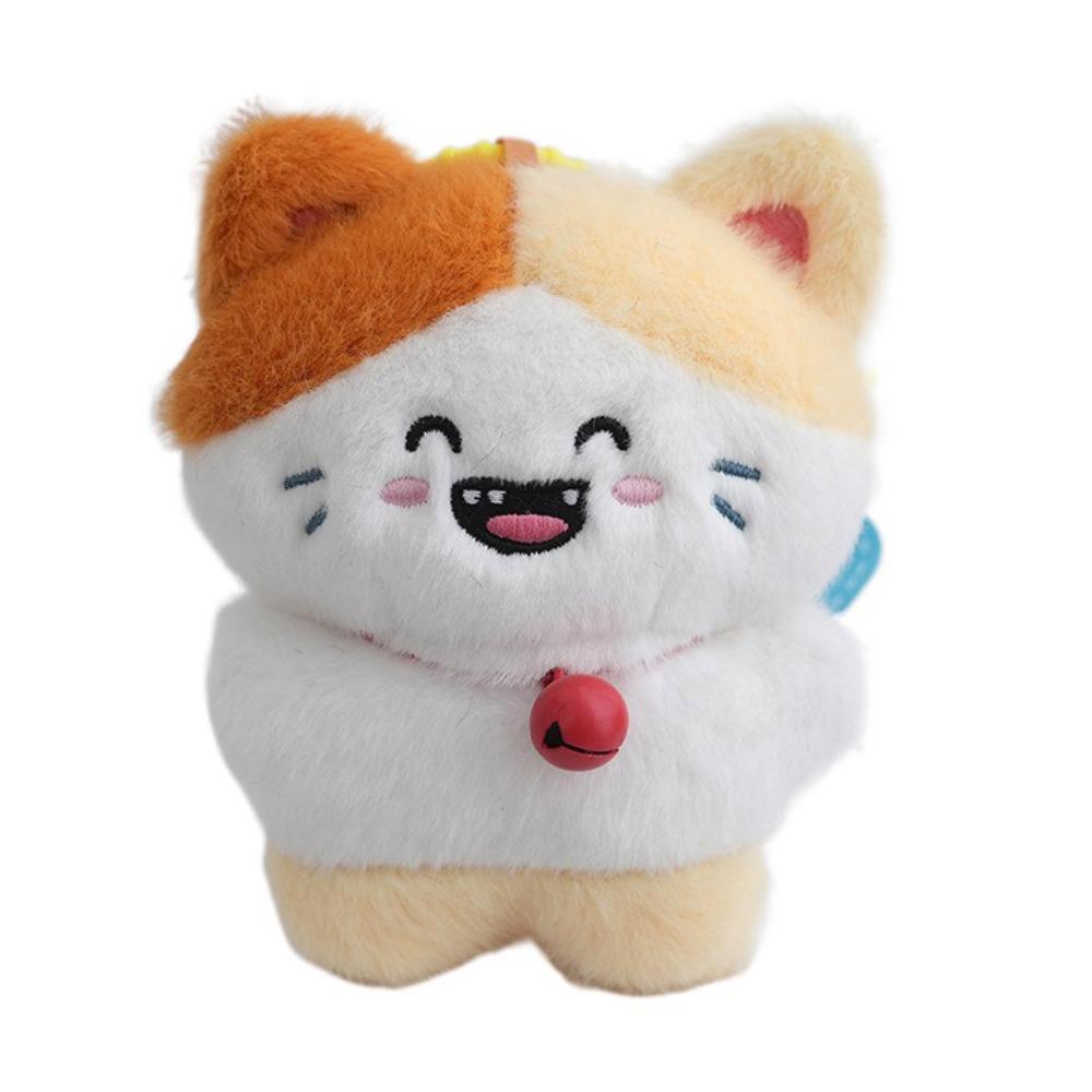 Bell Cat Doll Pendant Stuffed Cat Plush Pendant Cute Cat Plush Toy Keychain Home Decor
