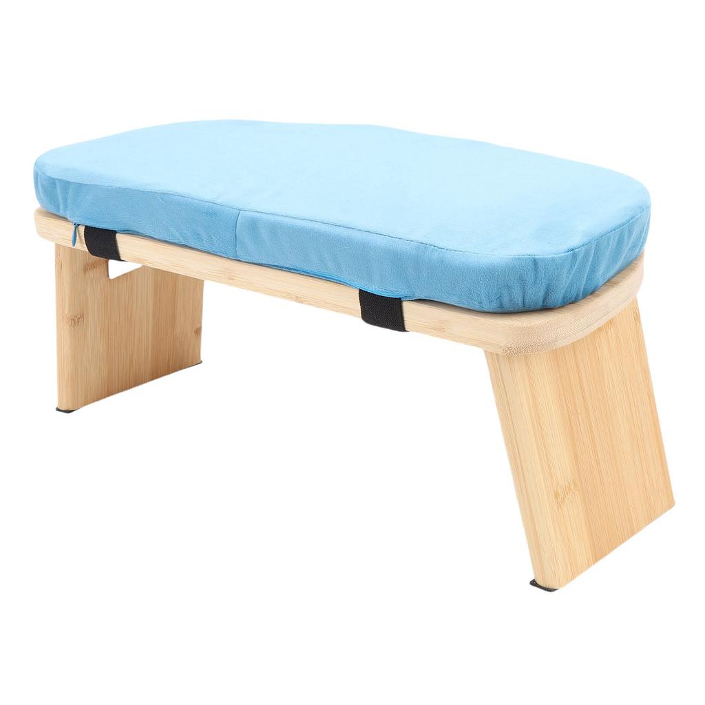 Wooden Meditation Bench Ergonomic Detachable Meditation Kneeling Stool Soft Cushion for   with Carry Bag