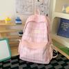 School bag: summer scorching mint soda, light blue checkered soft girl exclusive small backpack, campus sweet style student backpack