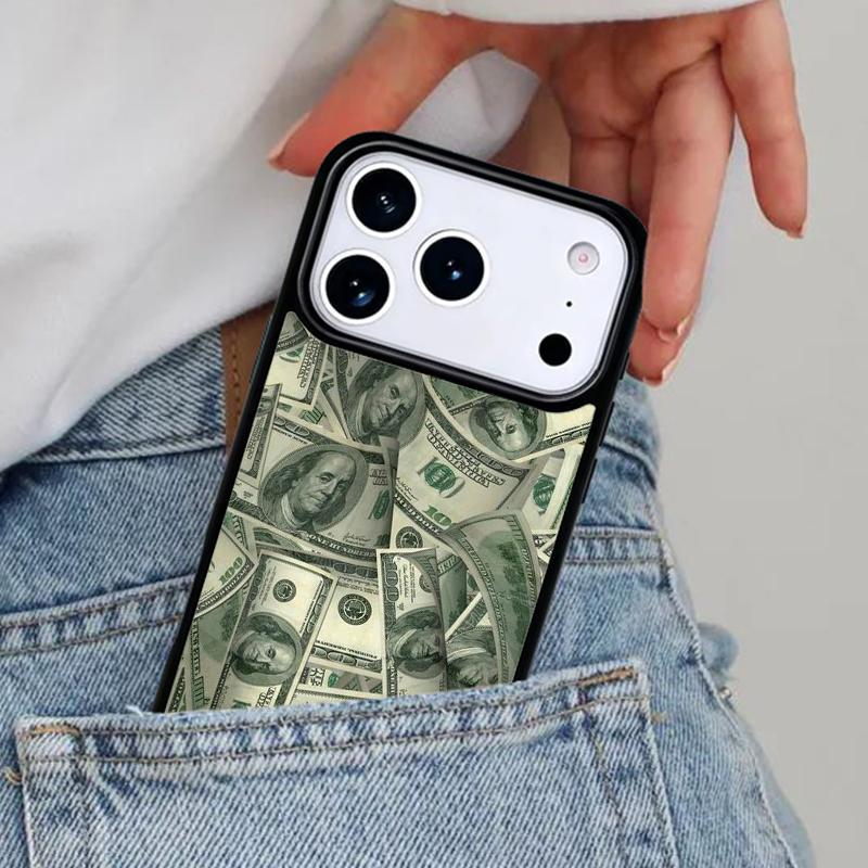 Money Dollars Cash Phone Case for iPhone 17ProMax 12 13 14 15 16e 17 Pro Max Plus Air Cover