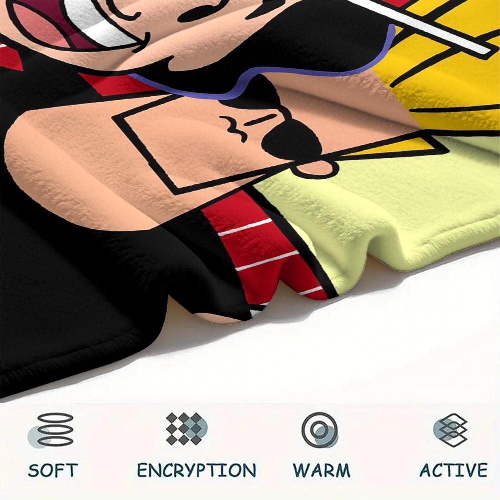 Coperta in Flanella con Stampa di Johnny Bravo, Alta qualità, Confortevole per Tutte le Stagioni, Arredamento per la Casa, Calore e Comfort