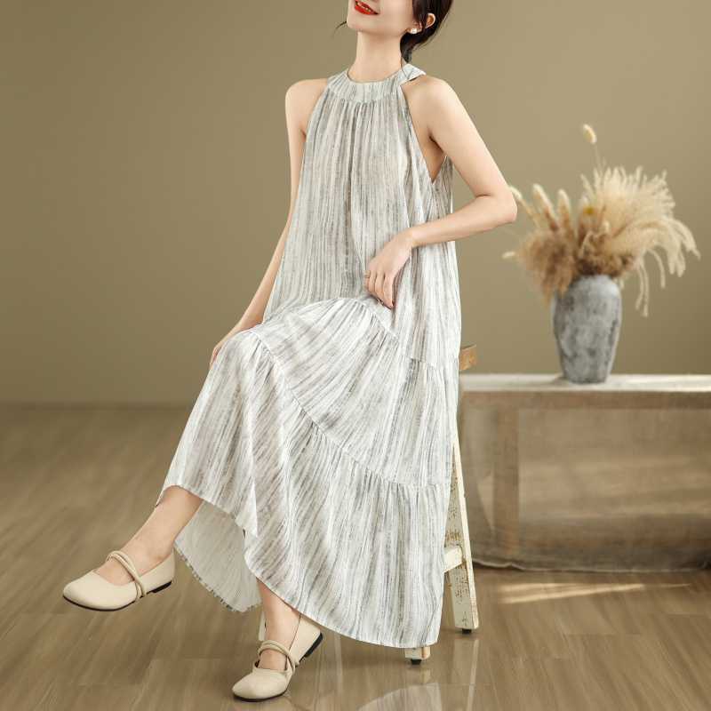 

Женское длинное платье в стиле непринужденный шик 2XL светло-серый