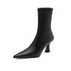 ~ Pointed Thin Heel Boots High Heel Elastic Boots Temperament Versatile Thin Boots Autumn and Winter Velvet Women's Boots