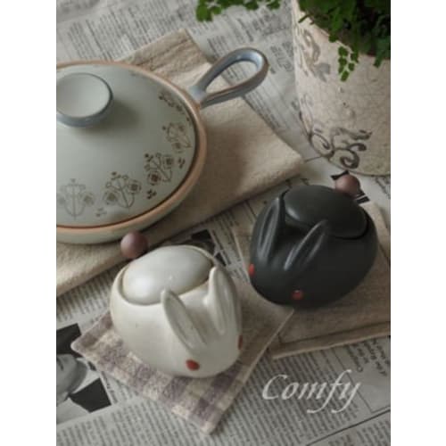 Country Goods Rabbit Pot, Ivory, Seasoning Container, Sugar Pot, Kitchen