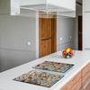 2x GLASS PROTECTIVE PLATE FOR STOVE 40x52 MOSAIC