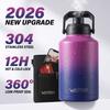 2026 New Upgrade 64/87/128oz Large Capacity Insulated Water Bottle Stainless Steel Thermal With Lift Hands Outdoor Campi 4
