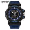 SANDA Men's Multifunction Sport Watch: Waterproof, Countdown, Dual Display, Fashionable Student Wristwatch.