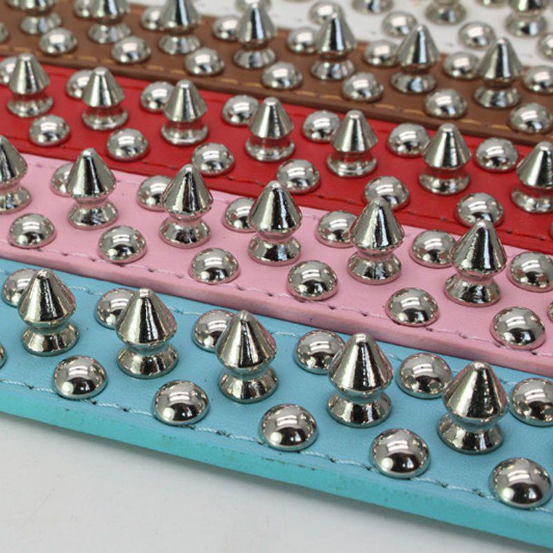 Punk Style Anti-Bite PU Leather Pet Collar with Rivets for Cats and Dogs